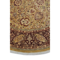 Vegetable-dyed Versailles Kashan 20 Gold/Burgundy Round Soft Area Rug