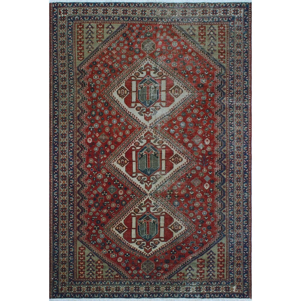Vintage Distressed Mcarthur Red/Ivory Rug