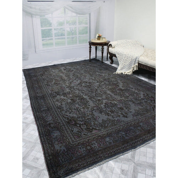 Vintage Distressed Overdyed Khorshed Grey/Brown Soft Area Rug