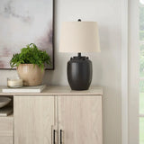 Nourison 24" Farmhouse Ceramic Pottery Jug Table Lamp
