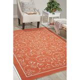 Nourison Home & Garden Scrolling Ivory Vines Indoor/Outdoor Area Rug
