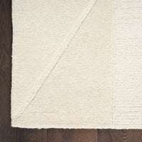 Modern Edge Chic Geometric Textured Ivory Solid Area Rug