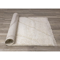 Cream Curves Shag Soft Area Rug