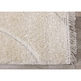 Cream Curves Shag Soft Area Rug