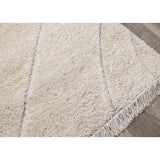 Cream Curves Shag Soft Area Rug