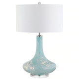 Olivia 29" Glass/Acrylic LED Table Lamp, Ice Blue