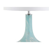 Olivia 29" Glass/Acrylic LED Table Lamp, Ice Blue