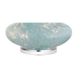 Olivia 29" Glass/Acrylic LED Table Lamp, Ice Blue