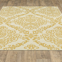 Bletcher Floral Damask Indoor/ Outdoor Soft Area Rug