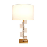 Pasargad Home Spire Collection in Modern Style Table Lamp with E27 bulb and White Shade, On-Off Switch - L27"xD15"