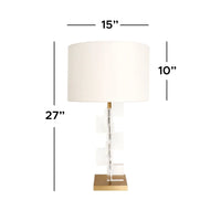 Pasargad Home Spire Collection in Modern Style Table Lamp with E27 bulb and White Shade, On-Off Switch - L27"xD15"