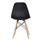 Plastic chair environmental protection PP material thickened seat surface solid wood leg dressing stool restaurant set of 2