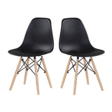 Plastic chair environmental protection PP material thickened seat surface solid wood leg dressing stool restaurant set of 2