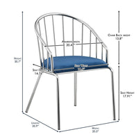 Porthos Home Bayo Glam Dining Chairs - Stainless Steel Frame, Suede