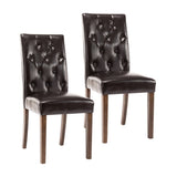 Porthos Home Hough Set of 2 Dining Chairs, PU Leather, Rubberwood Legs