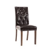 Porthos Home Hough Set of 2 Dining Chairs, PU Leather, Rubberwood Legs