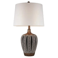 Primo Tall Brown Table Lamp with White Lamp Shade - Large