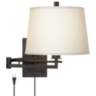 Easley Matte Bronze Plug-In Swing Arm Wall Lamp