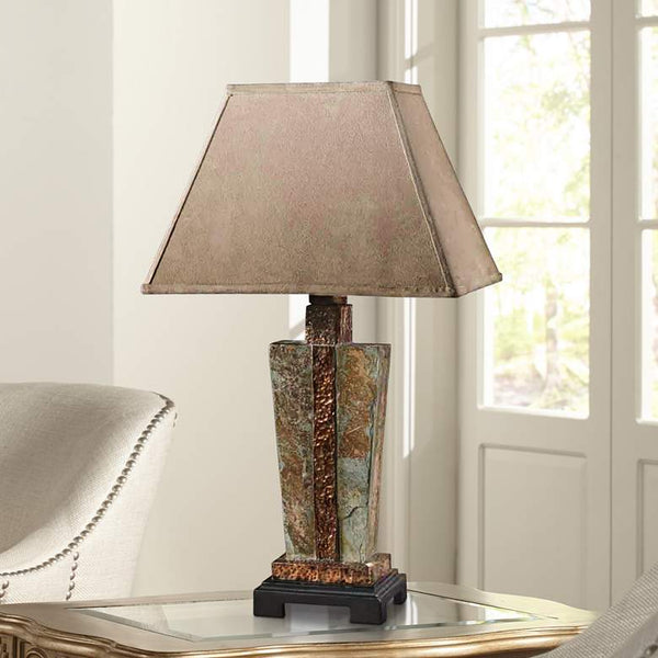 Slate & Copper Indoor-Outdoor Table Lamp
