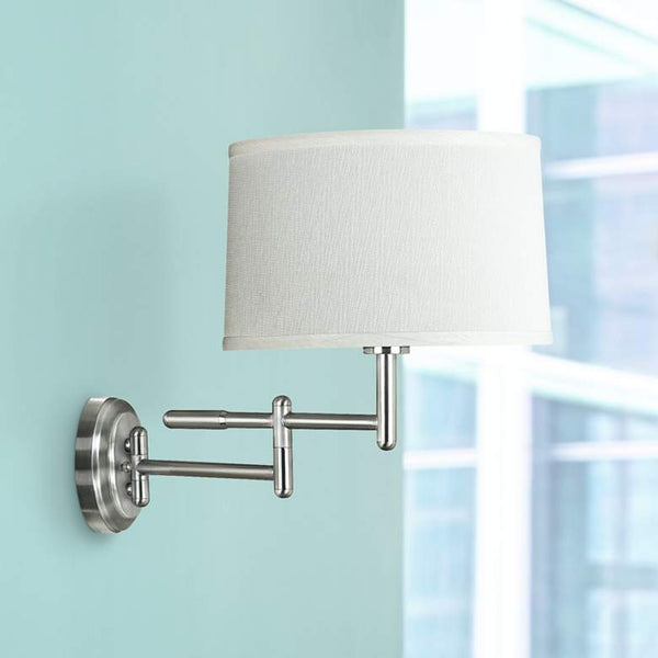 Kenroy Home Theta Brushed Steel Plug-In Swing Arm Wall Light