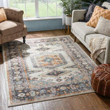 Roswell Bohemian Eclectic Aztec Beige Rug