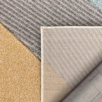Modern Geometric Triangle Pattern Multi Distressed High-Low Area Rug