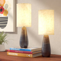 Ceramic Dark Bronze 17.5" Table Lamp Set (Set of 2)