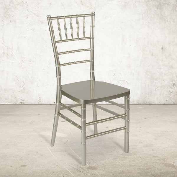 Resin Stacking Chiavari Chair - Hospitality and Event Seating - Pewter