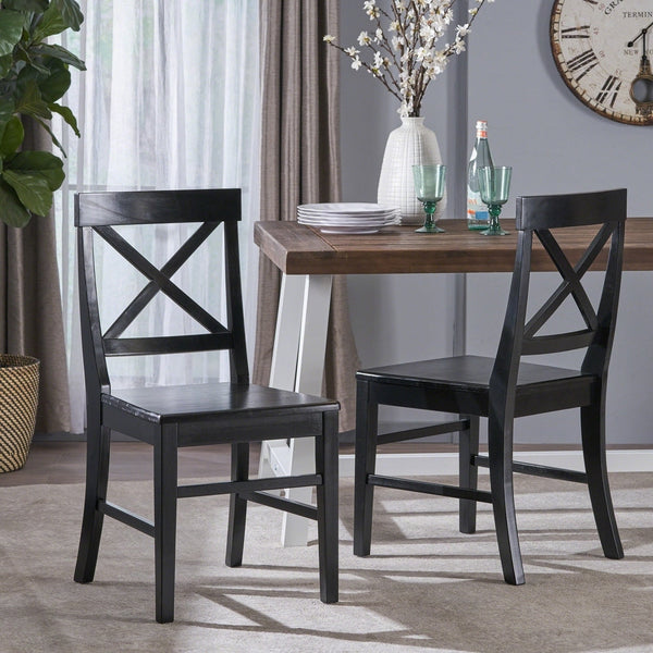 Roshan Farmhouse Acacia Dining Chairs (Set of 2) by Christopher Knight Home