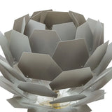 Rowena River of Goods Gray and Brushed Gold Lotus 11-Inch Table Lamp - 11.5" x 11.5" x 11"