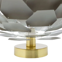 Rowena River of Goods Gray and Brushed Gold Lotus 11-Inch Table Lamp - 11.5" x 11.5" x 11"