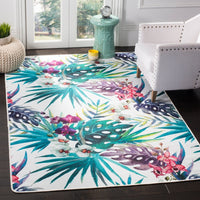 Daytona Leann Graphic Floral Machine Washable Soft Rug