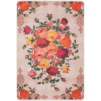 Daytona Rosann Graphic Floral Machine Washable Soft Rug