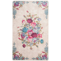 Daytona Rosann Graphic Floral Machine Washable Soft Rug