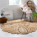 Handmade Natural Fiber  Floral Jute Area Rug