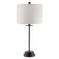 Cassian Modern Farmhouse Glass 26-inch Table Lamp - 14" x 14" x 26"