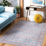 Serapi Arty Medallion Distressed Machine Washable Soft Rug