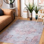 Serapi Asel Medallion Distressed Machine Washable Soft Rug