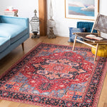 Serapi Farnaz Medallion Distressed Machine Washable Soft Rug