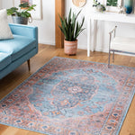 Serapi Steffie Medallion Distressed Machine Washable Soft Rug