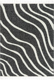 Contemporary Coastal Geometric Black High-Low Textured Soft Area Rug