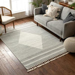Nordic Medallion Stripes Ivory Soft Area Rug