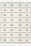 Moroccan Tribal Diamond Pattern Ivory Grey Area Rug