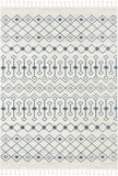 Nordic Tribal Trellis Pattern Light Blue Ivory Soft Area Rug