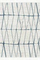 Nordic Geometric Pattern Blue Ivory Area Rug