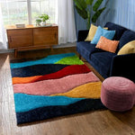 Balboa Modern Abstract Shag Multi 3D Textured Thick & Soft Shag Rug