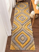 Malibu Yellow Modern 3D Textured Shag Rug By Chill Soft Area Rugs