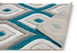 Alibu Blue Modern 3D Textured Shag Soft Rug