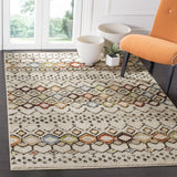 Modern Moroccan Pattern Ivory Multi-Color Area Rug