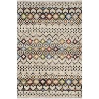 Modern Moroccan Pattern Ivory Multi-Color Area Rug
